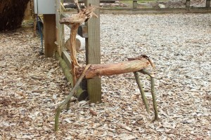 Woodland sculpture of a deer