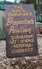The Rock Showman Prospector's Pavilion sign